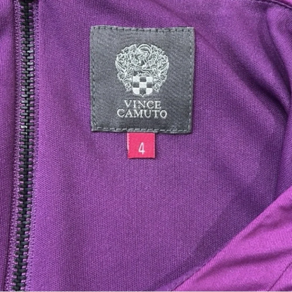 Vince Camuto Side Drape Cocktail Dress Purple Size 4 - Picture 6 of 11